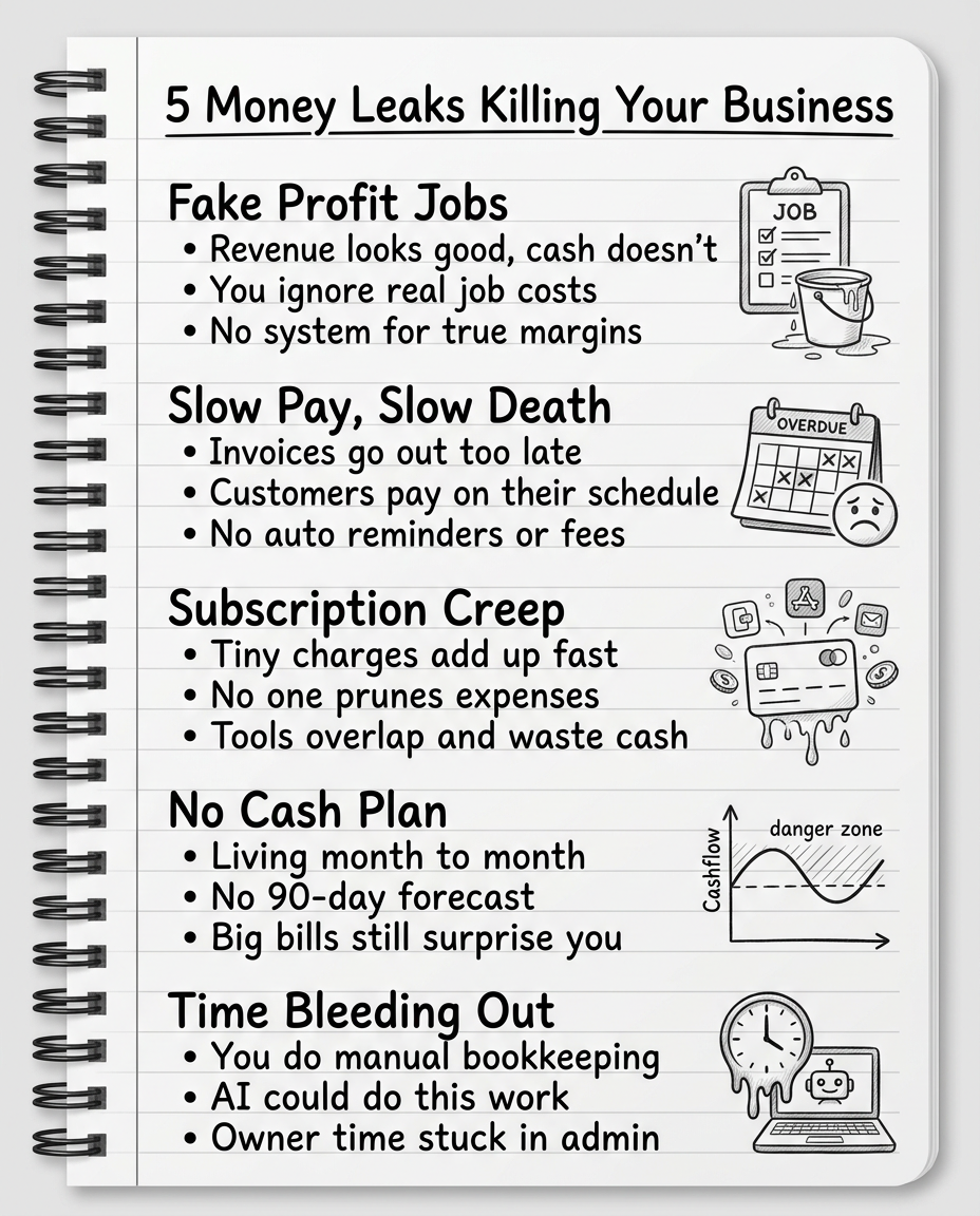 5 Money Leaks Killing Your Business — infographic