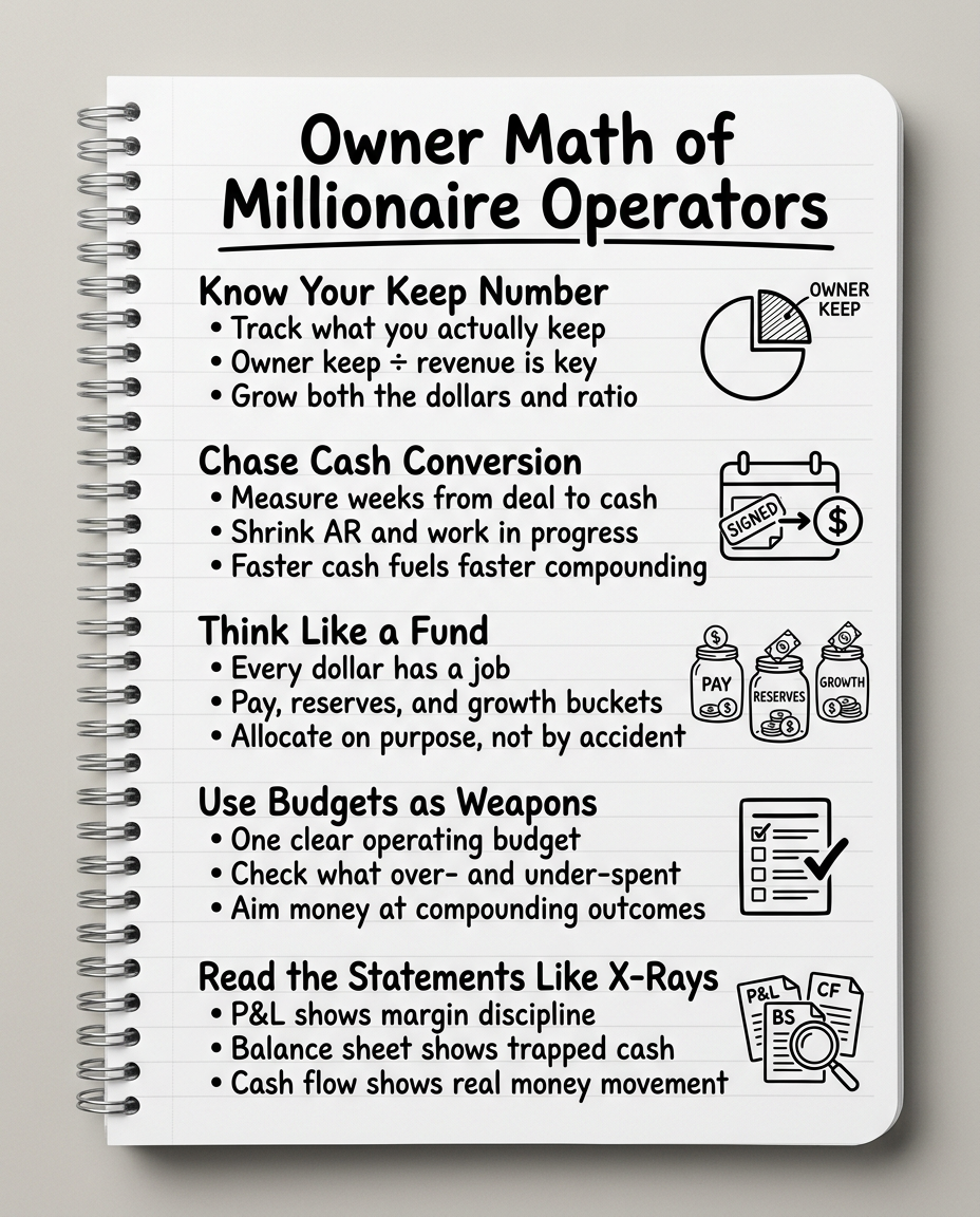 Owner Math of Millionaire Operators infographic
