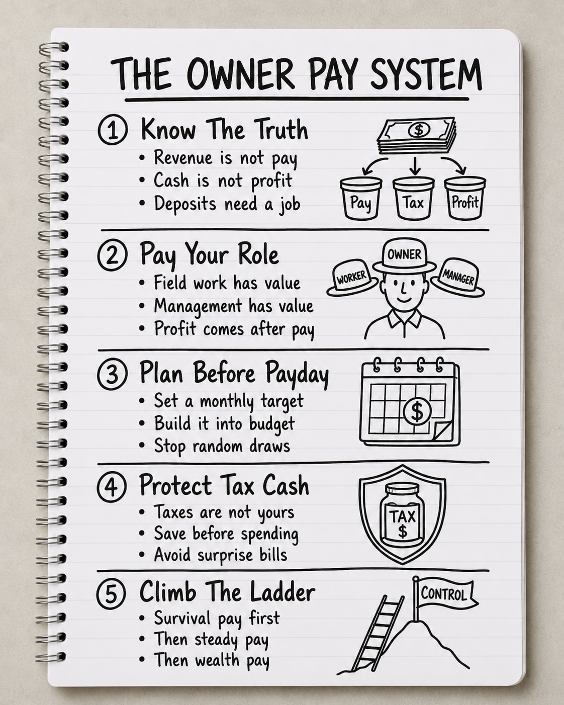 The Owner Pay System infographic